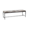 Achen Hide Bench 60" Sparrow Gray with Iron Frame