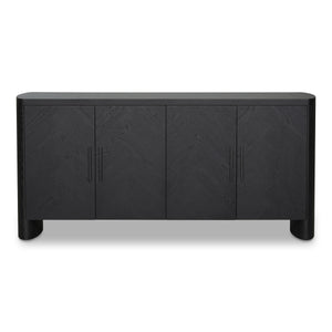 Moe's William Black Sideboard with Herringbone Doors