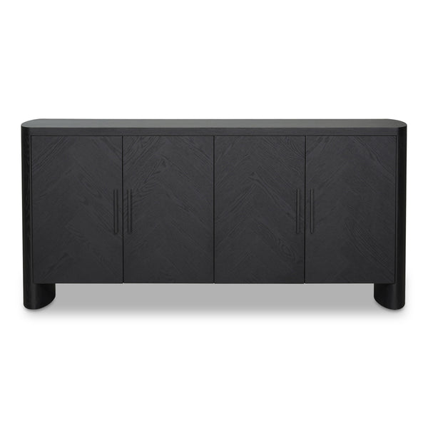 Moe's William Black Sideboard with Herringbone Doors