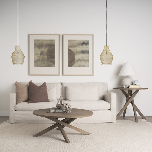 Halycon 16.0L x 16.0W x 20.0H Gold Mesh and Iron Pendant Light