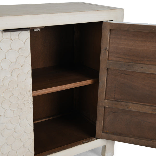 Astrid Solid Wood Cabinet with Reclaimed Pine - Vintage Cream