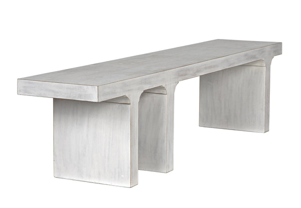Kir Mahogany Bench in White Wash Finish