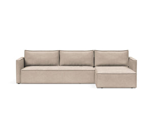 NEWILLA SOFA BED W/LOUNGER 57"X118", W/SLIM ARM RESTS