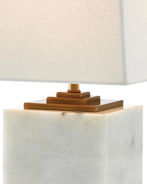 Annelore Table Lamp In White & Antique Brass