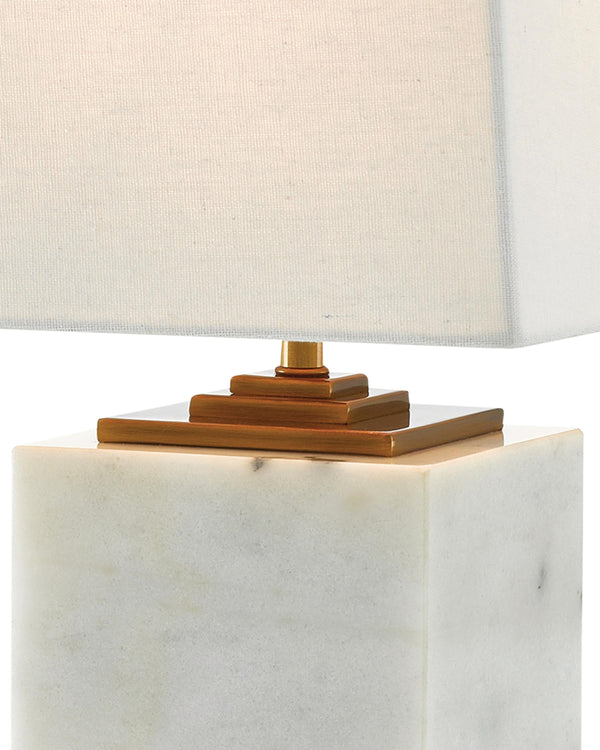 Annelore Table Lamp In White & Antique Brass