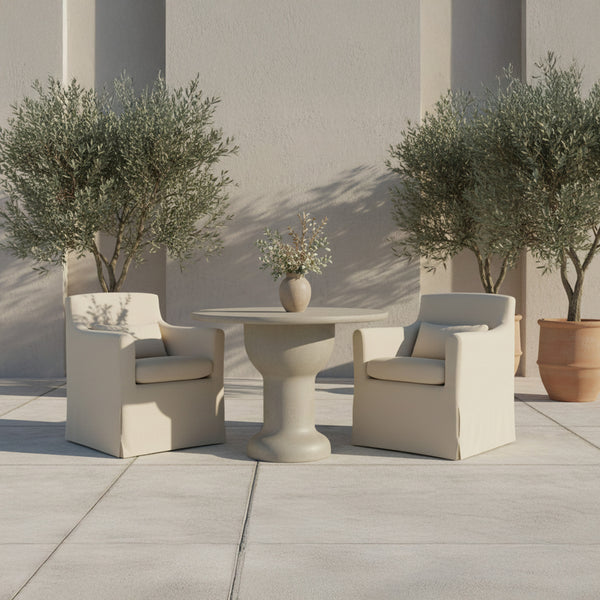 Moe's Magnolia Outdoor Café Table in Cream