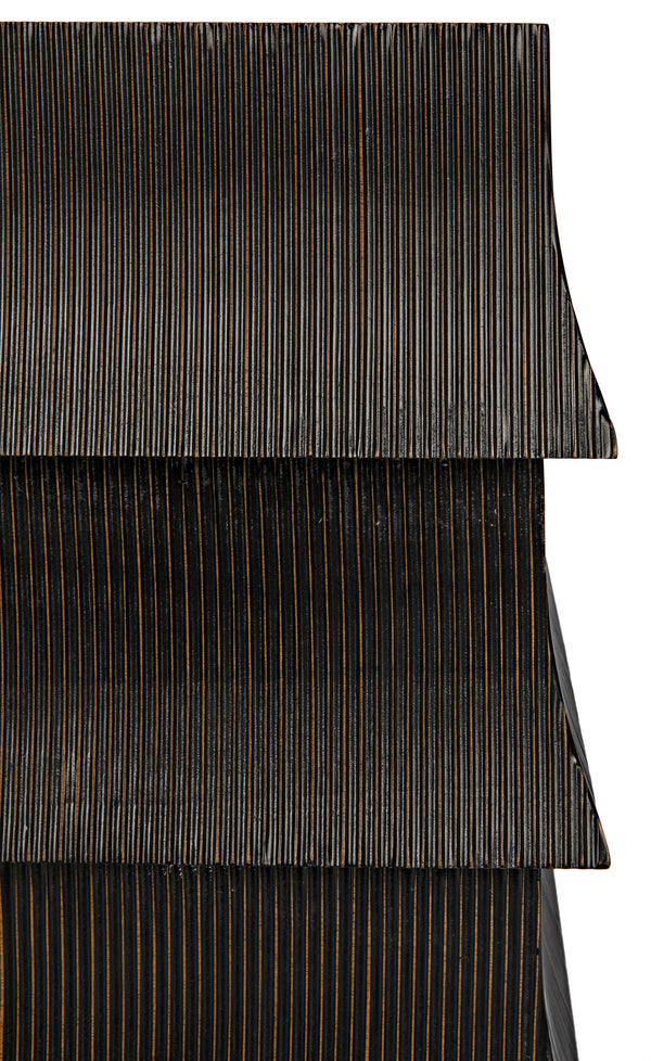 Ava Mahogany Dresser in Hand-Rubbed Black with Light Brown Highlights