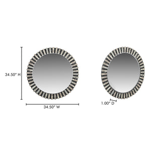 Moe's Isolde Mirror in Black & Beige Marble