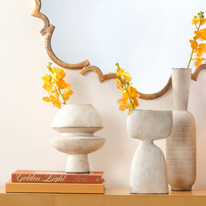 Foundation Decorative Ceramic Vase, Cream