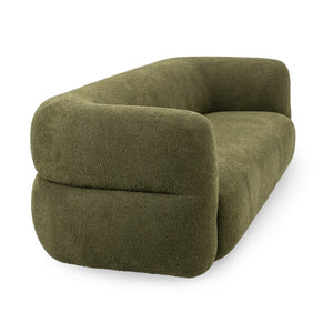 Faris Upholstered Sofa in Dark Olive with Plush Comfort