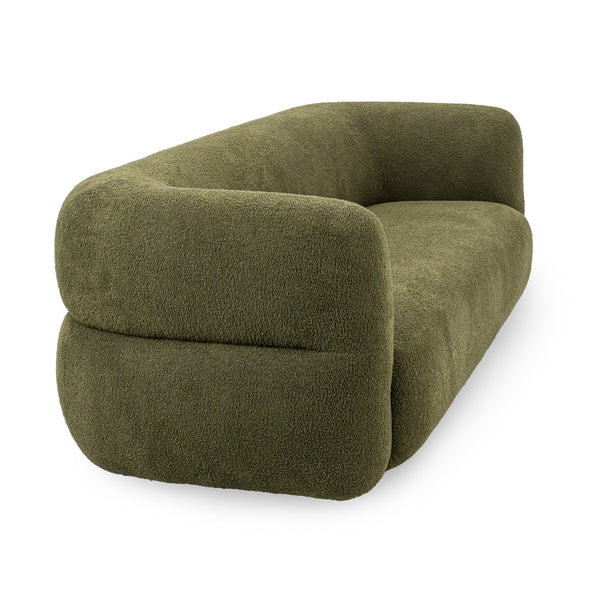 Faris Upholstered Sofa in Dark Olive with Plush Comfort