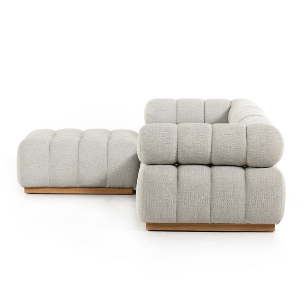 Roma Outdoor 3pc Sectional W/Ottoman In Ash