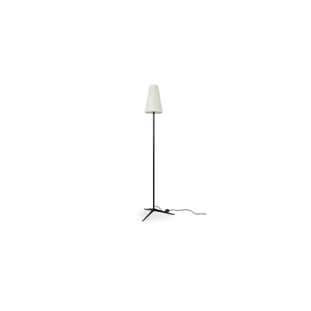Mathis Floor Lamp with Linen Shade in Black