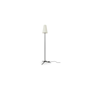 Mathis Floor Lamp with Linen Shade in Black