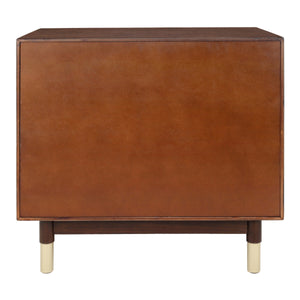 Callan KD Nightstand/Side Table 2 Drawers, Dark Walnut