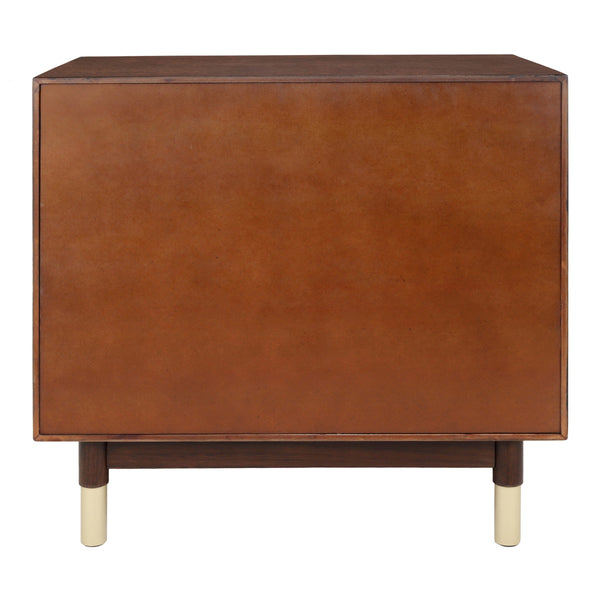 Callan KD Nightstand/Side Table 2 Drawers, Dark Walnut