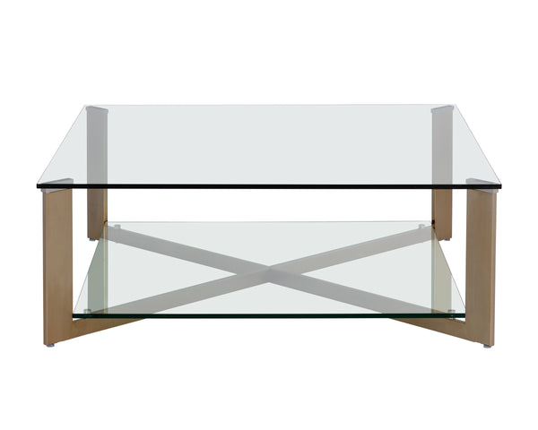 XAVIER COFFEE TABLE - SQUARE - ANTIQUE BRASS
