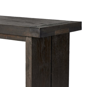Warby Console Table in Worn Black Oak