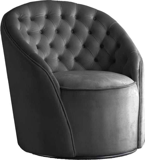 Maurice Accent Chair In Grey Velvet