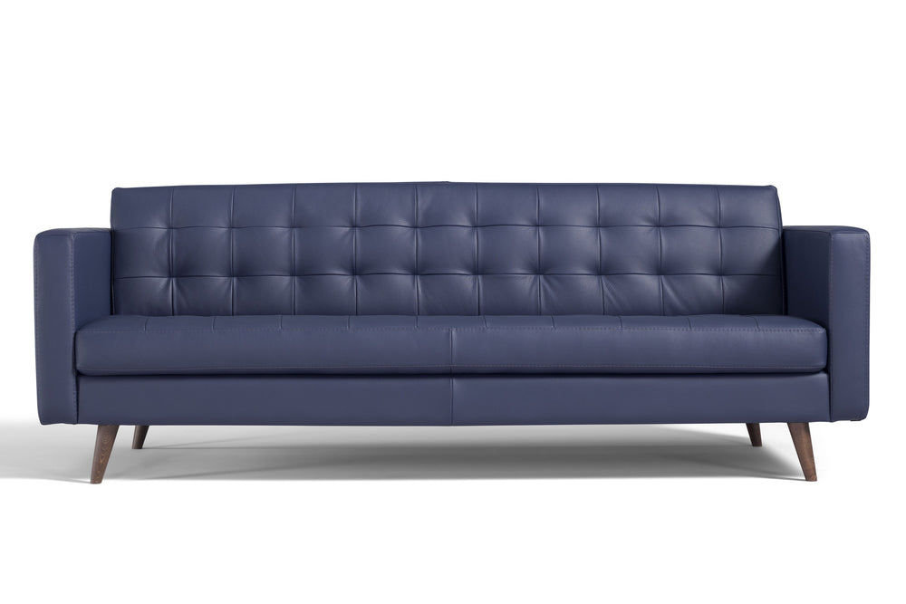 Brion Leather Sofa-Dark Blue