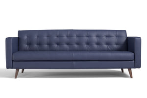 Brion Leather Sofa-Dark Blue