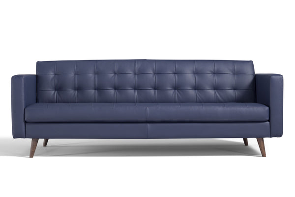 Brion Leather Sofa-Dark Blue