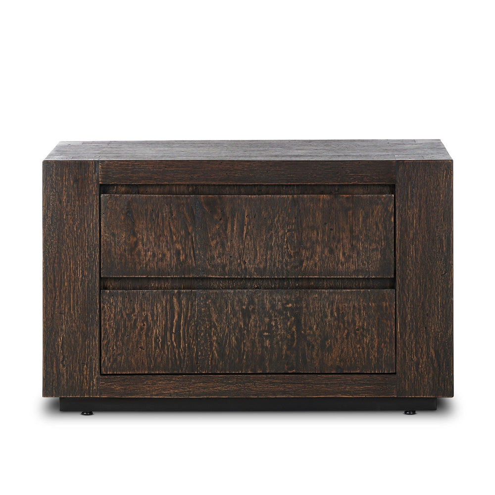 Abaso Nightstand - Ebony Rustic Wormwood Oak