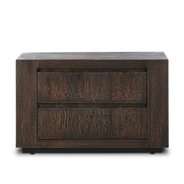 Abaso Nightstand - Ebony Rustic Wormwood Oak