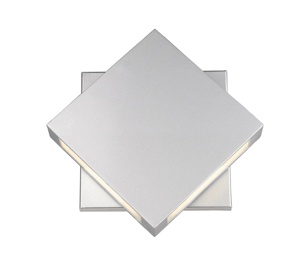 Quadrate 2 Light Outdoor Wall Sconce in Silver Finish