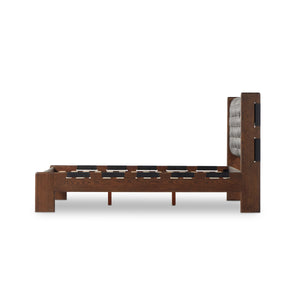 Halston Bed In Terra Brown Ash In Queen