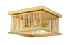 Camellia 2 Light Flush Mount in Brass Finish