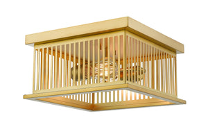 Camellia 2 Light Flush Mount in Brass Finish
