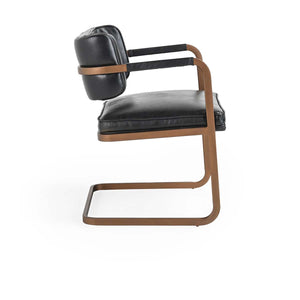 Fonda Leather Dining Chair in Jet Black