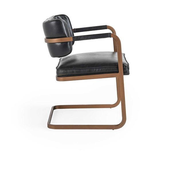Fonda Leather Dining Chair in Jet Black