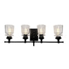 Castara 4 Light Wall Light AC11594BK in Black & Brass