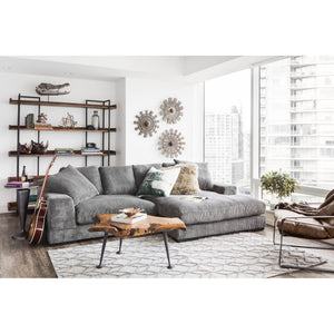 Moe's Plunge Sectional in Charcoal with Flip Chaise
