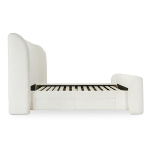 Sophia Queen Storage Bed in Cream with Drawers