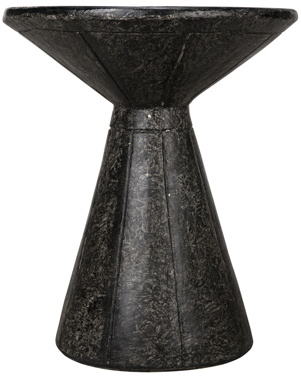 Pedestal Fiber Cement Side Table in Black Finish