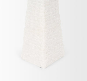 Pyramis White Rough Marble Obelisk 13"