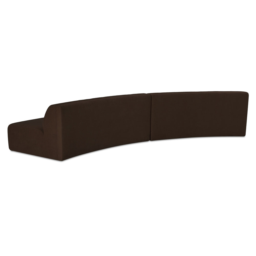 Moe's Naomi 2-Piece Convex Modular Sectional - Dark Brown