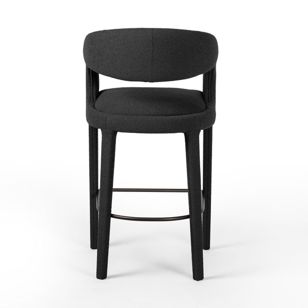 Hawkins Stool In Fiqa Boucle Charcoal In Bar