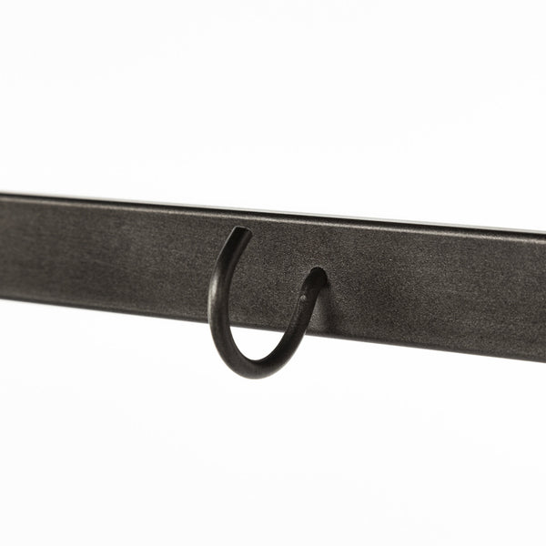 Carell 31L x 18W Black Metal And Wood Shelf Hall Tree