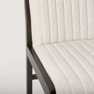 Tahoe Cream Upholstered and Black-Brown Wood Armless Dining Chair