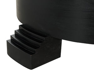 Tambour Mahogany Coffee Table with Veneer Top in Hand-Rubbed Black