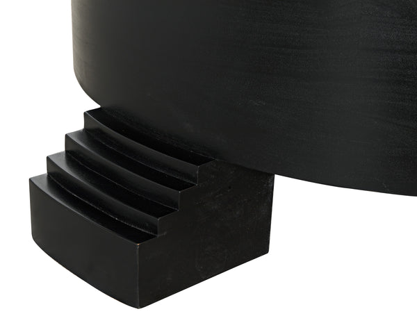 Tambour Mahogany Coffee Table with Veneer Top in Hand-Rubbed Black