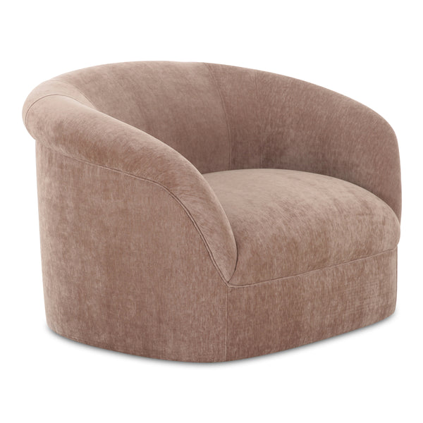 Moe's Thora Lounge Chair in Blush Velvet