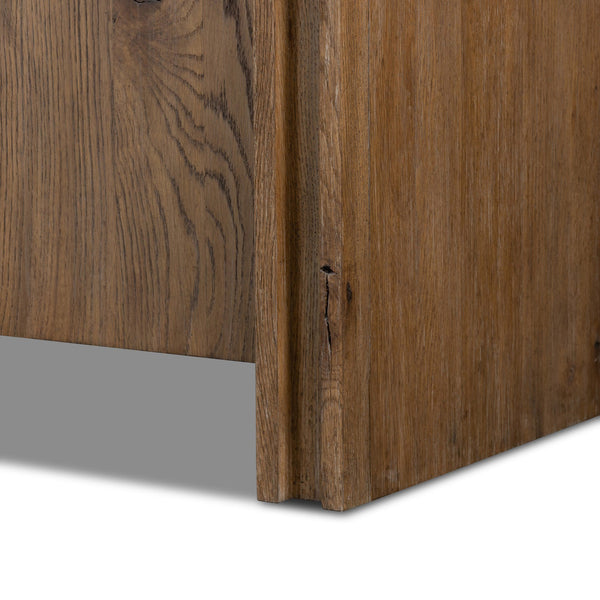 Chalmers Media Console In Weathered Oak Veneer