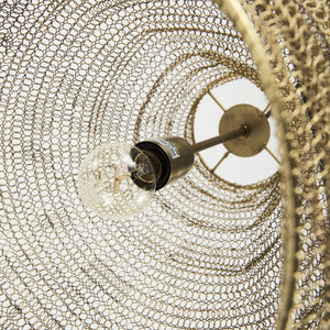 Halycon 16.0L x 16.0W x 20.0H Gold Mesh and Iron Pendant Light