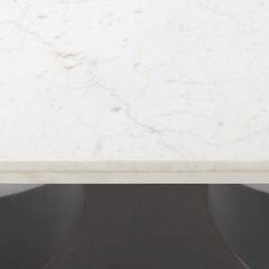 Maxton 79.0L x 39.0W x 30.0H Marble Top w/ Gunmetal Base Dining Table
