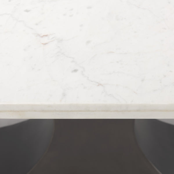 Maxton 79.0L x 39.0W x 30.0H Marble Top w/ Gunmetal Base Dining Table